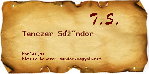 Tenczer Sándor névjegykártya