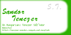 sandor tenczer business card